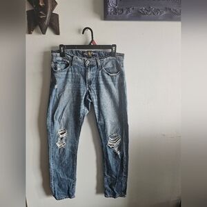 Lucky Brand Sienna Slim Boyfriend Size 26 Blue Slim Distressed Jeans